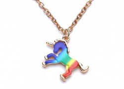 Pendentif licorne arc en ciel