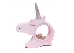 Tirelire licorne rose et...