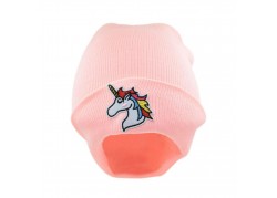 Bonnet licorne rose