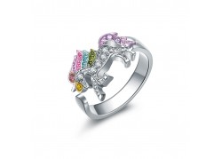 Bague licorne arc en ciel...