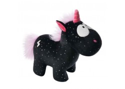 Peluche licorne noire étoilée