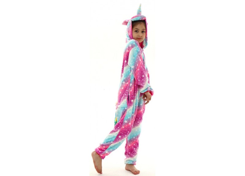 Pyjama licorne enfant bleu et rose